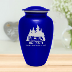 Travel Trailer Camper Cremation Urn - Midnight Blue
