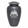 Travel Trailer Camper Cremation Urn - Gunmetal Gray