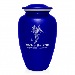 Natures Peace Hummingbird Cremation Urn - Midnight Blue