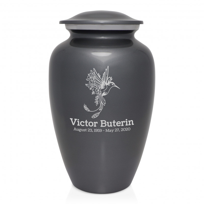 Natures Peace Hummingbird Cremation Urn - Gunmetal Gray