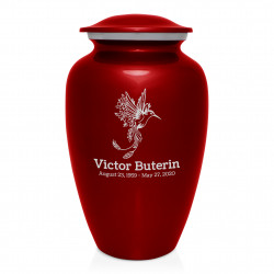 Natures Peace Hummingbird Cremation Urn - Ruby Red