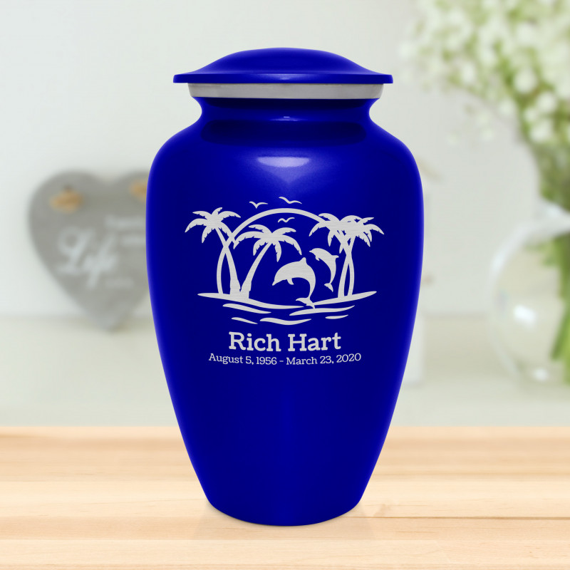 Endless Summer Sunset Cremation Urn - Midnight Blue