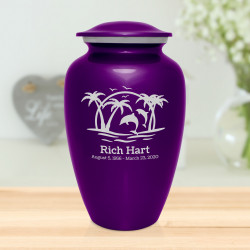 Endless Summer Sunset Cremation Urn - Purple Luster