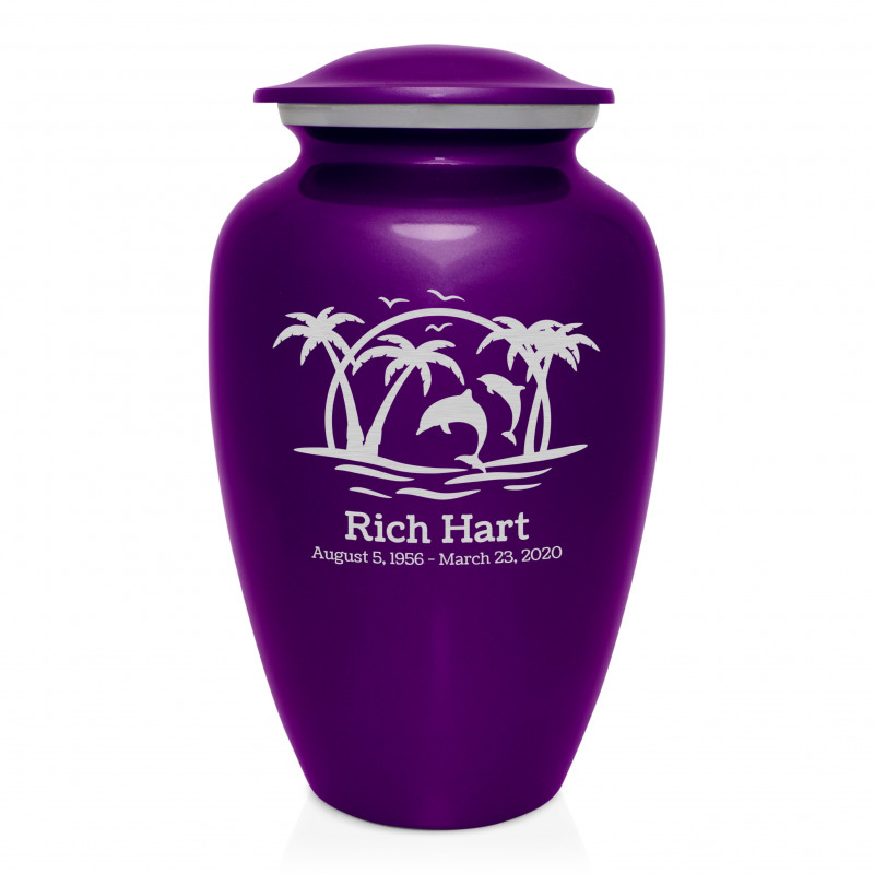 Endless Summer Sunset Cremation Urn - Purple Luster