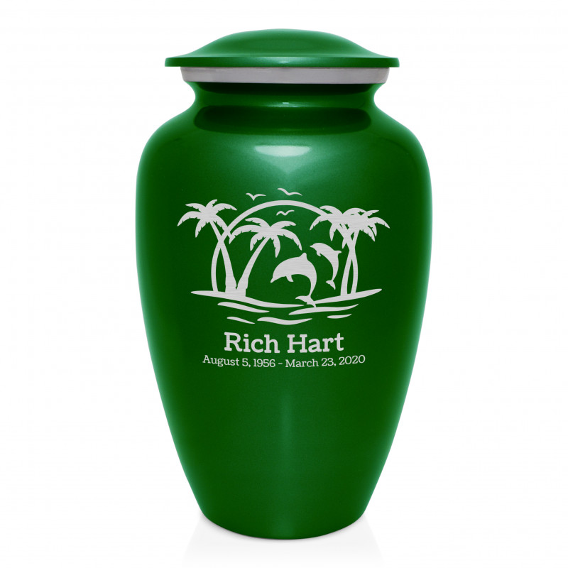Endless Summer Sunset Cremation Urn - Shamrock Green