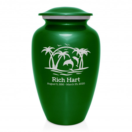 Endless Summer Sunset Cremation Urn - Shamrock Green