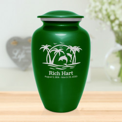 Endless Summer Sunset Cremation Urn - Shamrock Green