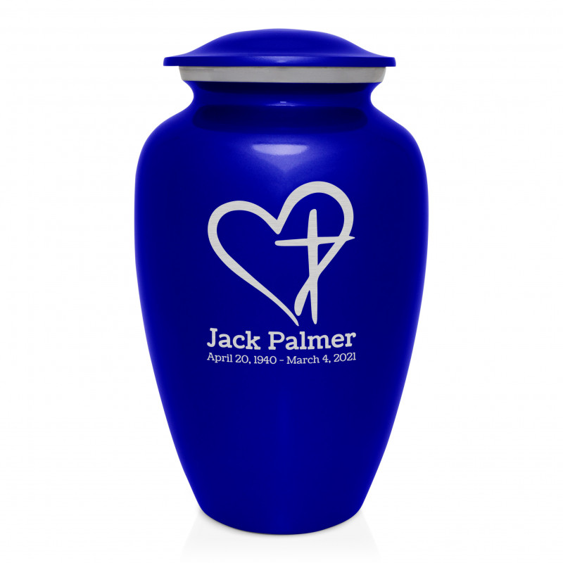 Love of Christ Cremation Urn - Midnight Blue