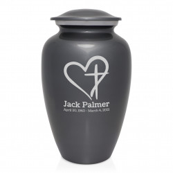 Love of Christ Cremation Urn - Gunmetal Gray