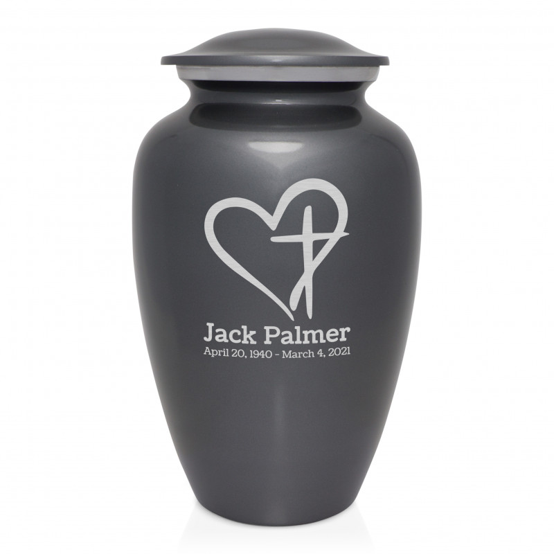 Love of Christ Cremation Urn - Gunmetal Gray