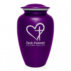 Love of Christ Cremation Urn - Purple Luster