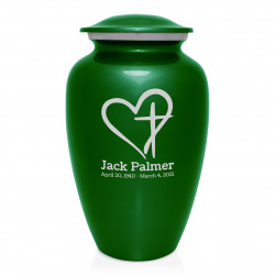 Love of Christ Cremation Urn - Shamrock Green