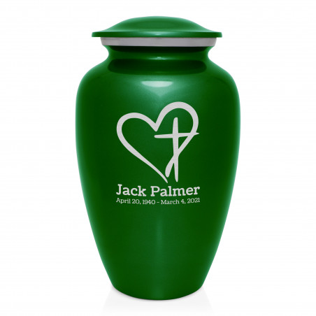 Love of Christ Cremation Urn - Shamrock Green
