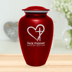 Love of Christ Cremation Urn - Ruby Red