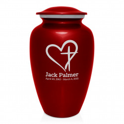 Love of Christ Cremation Urn - Ruby Red