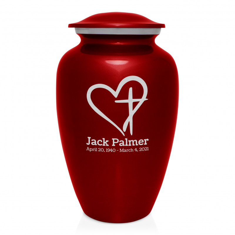Love of Christ Cremation Urn - Ruby Red