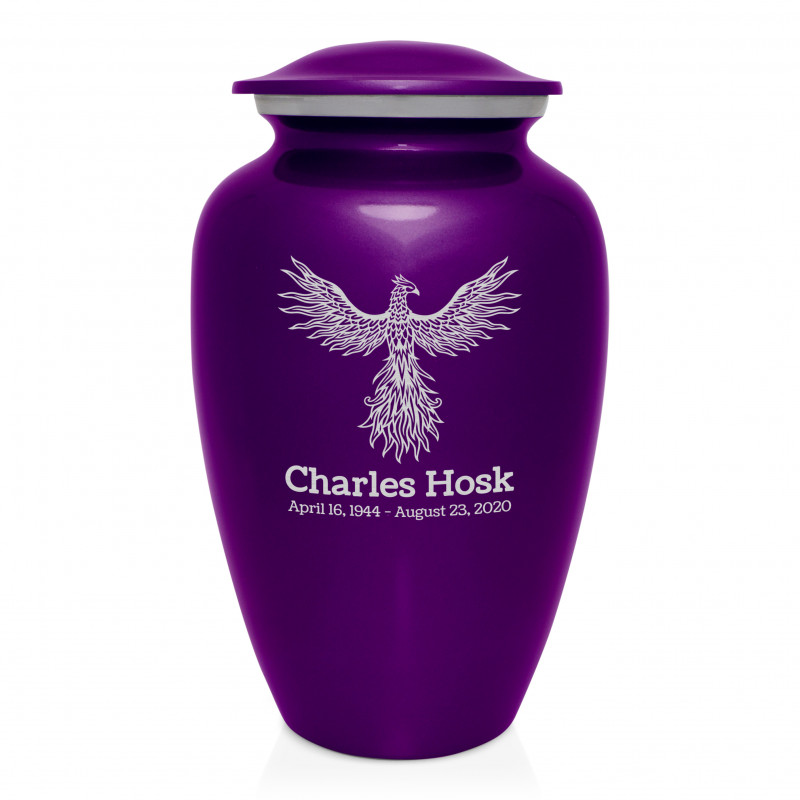 Phoenix Cremation Urn - Purple Luster