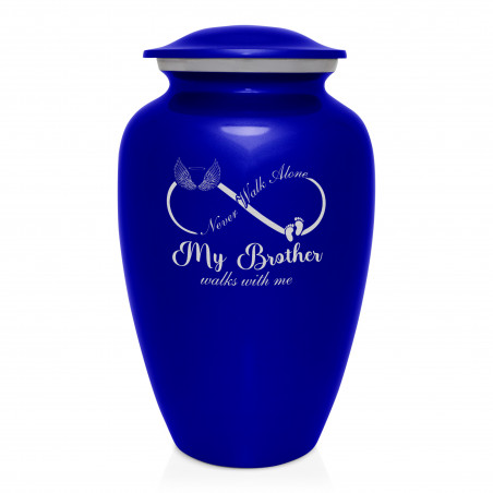 My Brother Walks With Me Cremation Urn - Midnight Blue