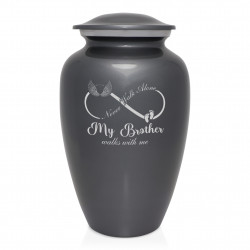My Brother Walks With Me Cremation Urn - Gunmetal Gray