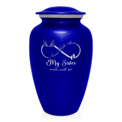 My Sister Walks With Me Cremation Urn - Midnight Blue