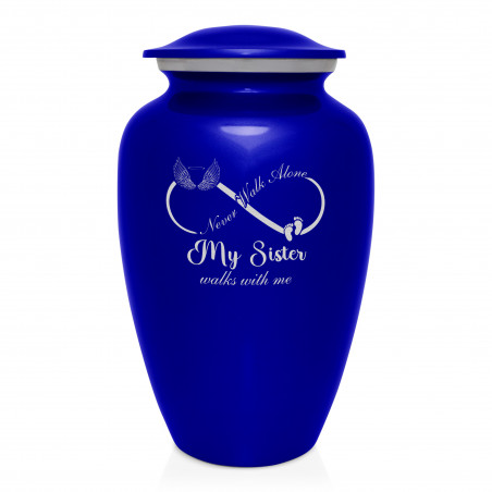 My Sister Walks With Me Cremation Urn - Midnight Blue