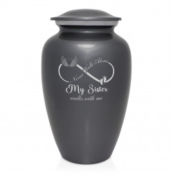 My Sister Walks With Me Cremation Urn - Gunmetal Gray