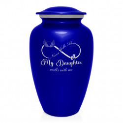 My Daughter Walks With Me Cremation Urn - Midnight Blue