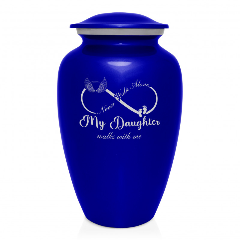 My Daughter Walks With Me Cremation Urn - Midnight Blue