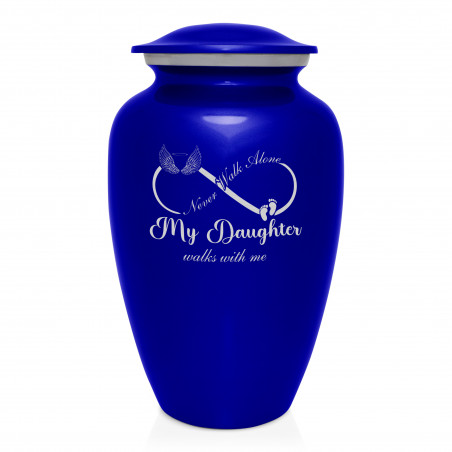 My Daughter Walks With Me Cremation Urn - Midnight Blue