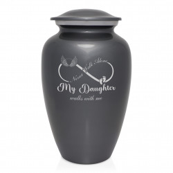 My Daughter Walks With Me Cremation Urn - Gunmetal Gray