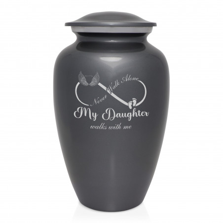 My Daughter Walks With Me Cremation Urn - Gunmetal Gray