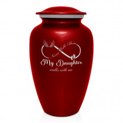 My Daughter Walks With Me Cremation Urn - Ruby Red