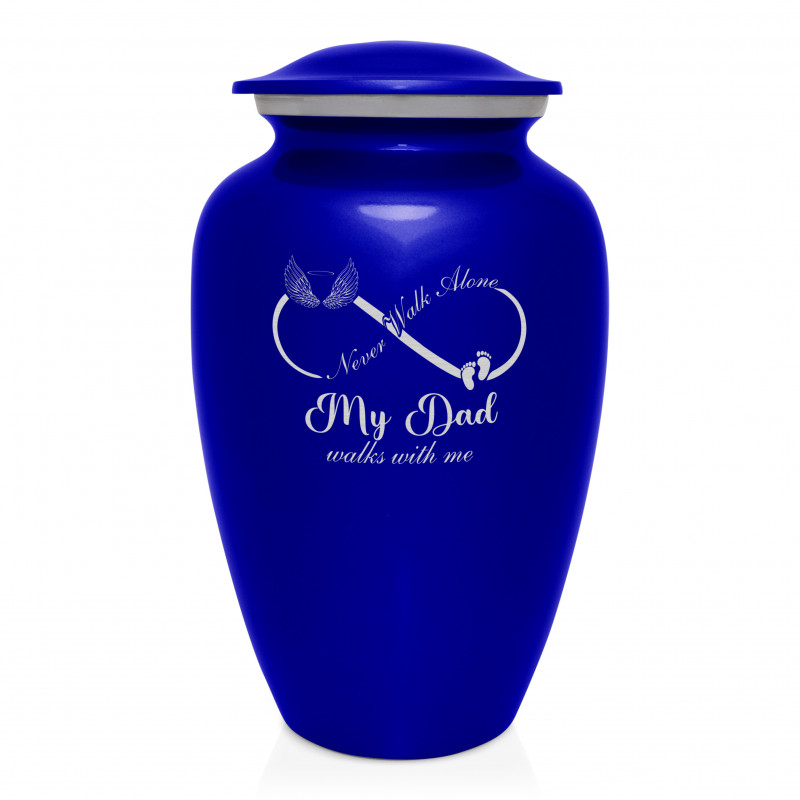 My Dad Walks With Me Cremation Urn - Midnight Blue
