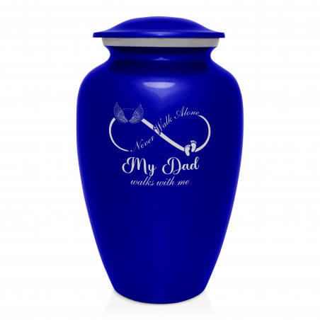 My Dad Walks With Me Cremation Urn - Midnight Blue