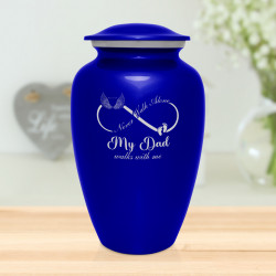 My Dad Walks With Me Cremation Urn - Midnight Blue