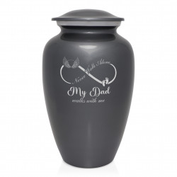 My Dad Walks With Me Cremation Urn - Gunmetal Gray