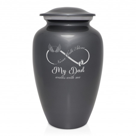 My Dad Walks With Me Cremation Urn - Gunmetal Gray