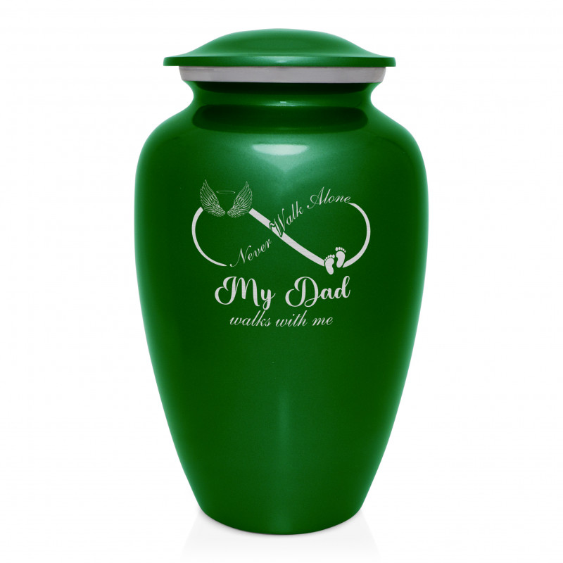 My Dad Walks With Me Cremation Urn - Shamrock Green