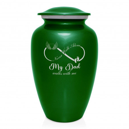 My Dad Walks With Me Cremation Urn - Shamrock Green