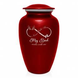 My Dad Walks With Me Cremation Urn - Ruby Red
