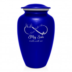 My Son Walks With Me Cremation Urn - Midnight Blue