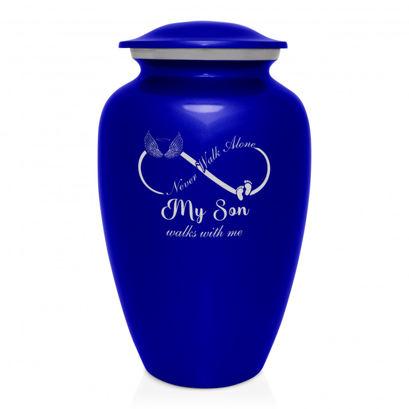 My Son Walks With Me Cremation Urn - Midnight Blue