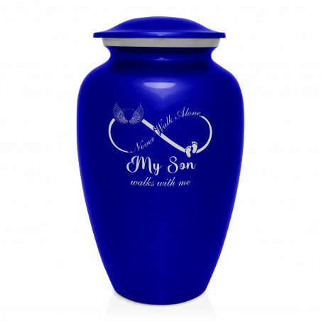 My Son Walks With Me Cremation Urn - Midnight Blue