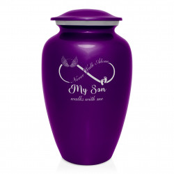 My Son Walks With Me Cremation Urn - Purple Luster