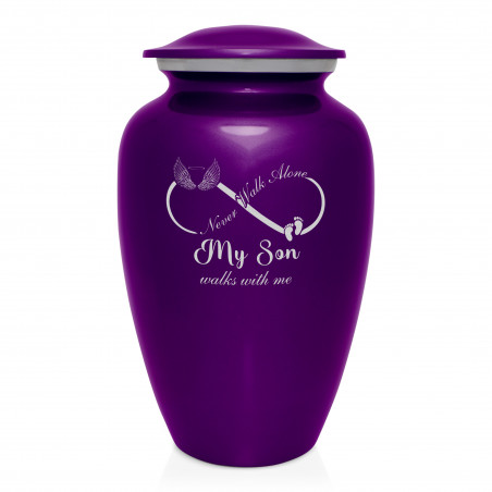 My Son Walks With Me Cremation Urn - Purple Luster
