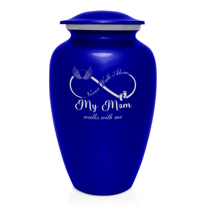 My Mom Walks With Me Cremation Urn - Midnight Blue