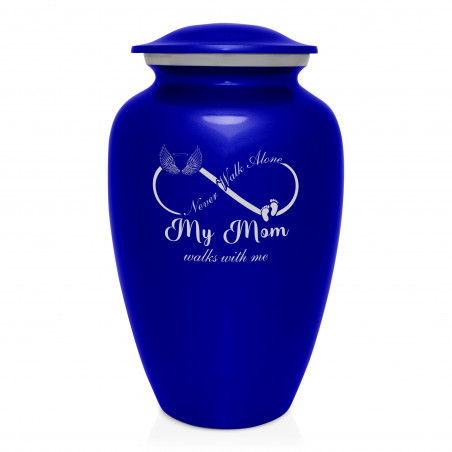 My Mom Walks With Me Cremation Urn - Midnight Blue