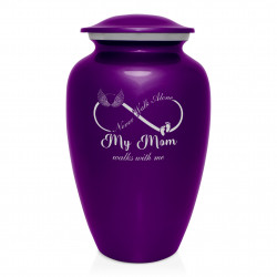My Mom Walks With Me Cremation Urn - Purple Luster