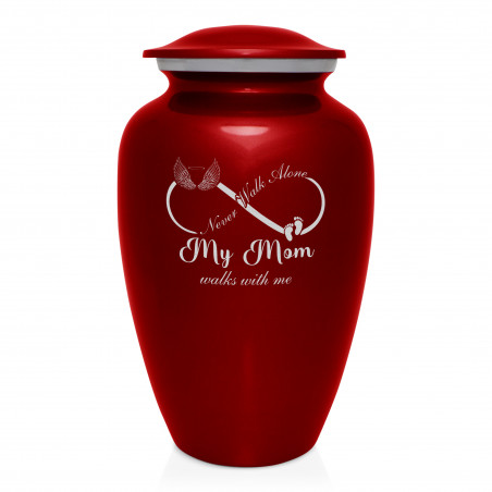My Mom Walks With Me Cremation Urn - Ruby Red
