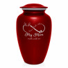 My Mom Walks With Me Cremation Urn - Ruby Red
